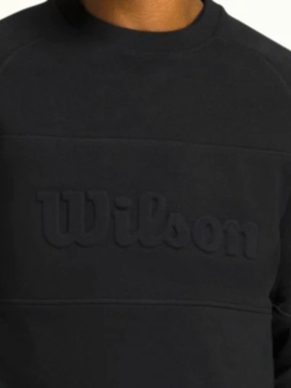 Wilson Millenium Crewneck Sweatshirt, Debossed Chest Logo, Black, Medium, NWT